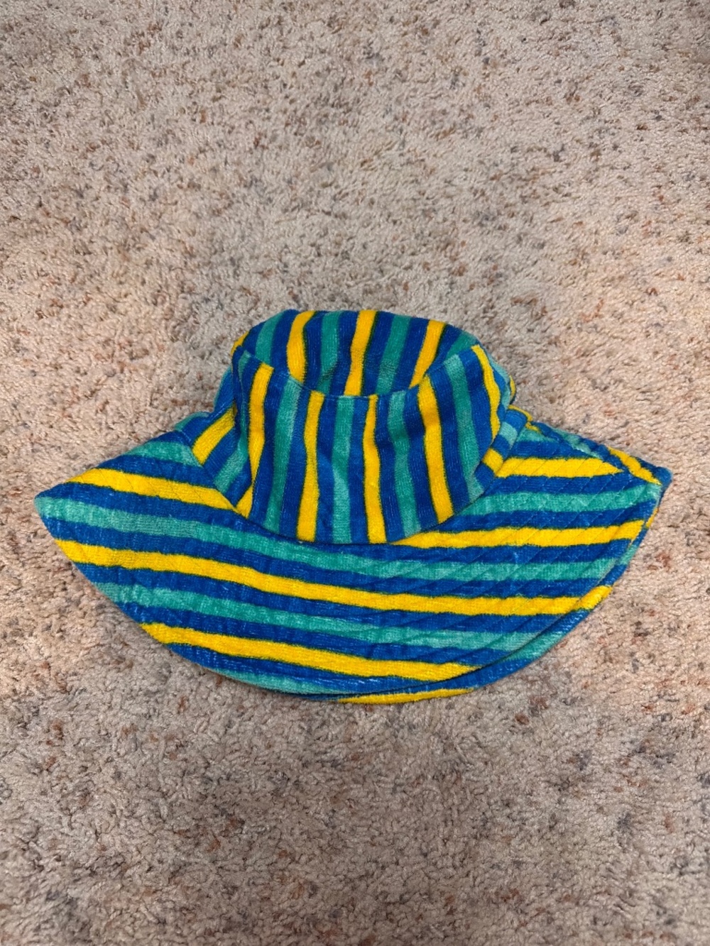 Mango Striped Terry Cloth Bucket Hat